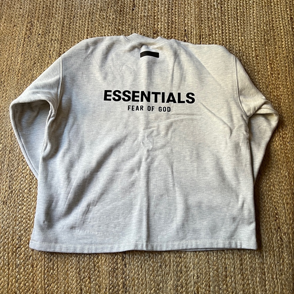 Essentials Fear of God Light Gray Oatmeal Crewneck Sweatshirt